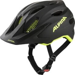 Alpina Carapax Jr. Flash Fahrradhelm - Black Neon Yellow Mat
